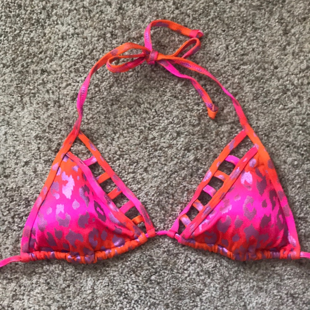 Cheetah neon bikini top